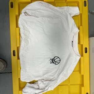 Champion Kids Long Sleeve White Basketball Tee